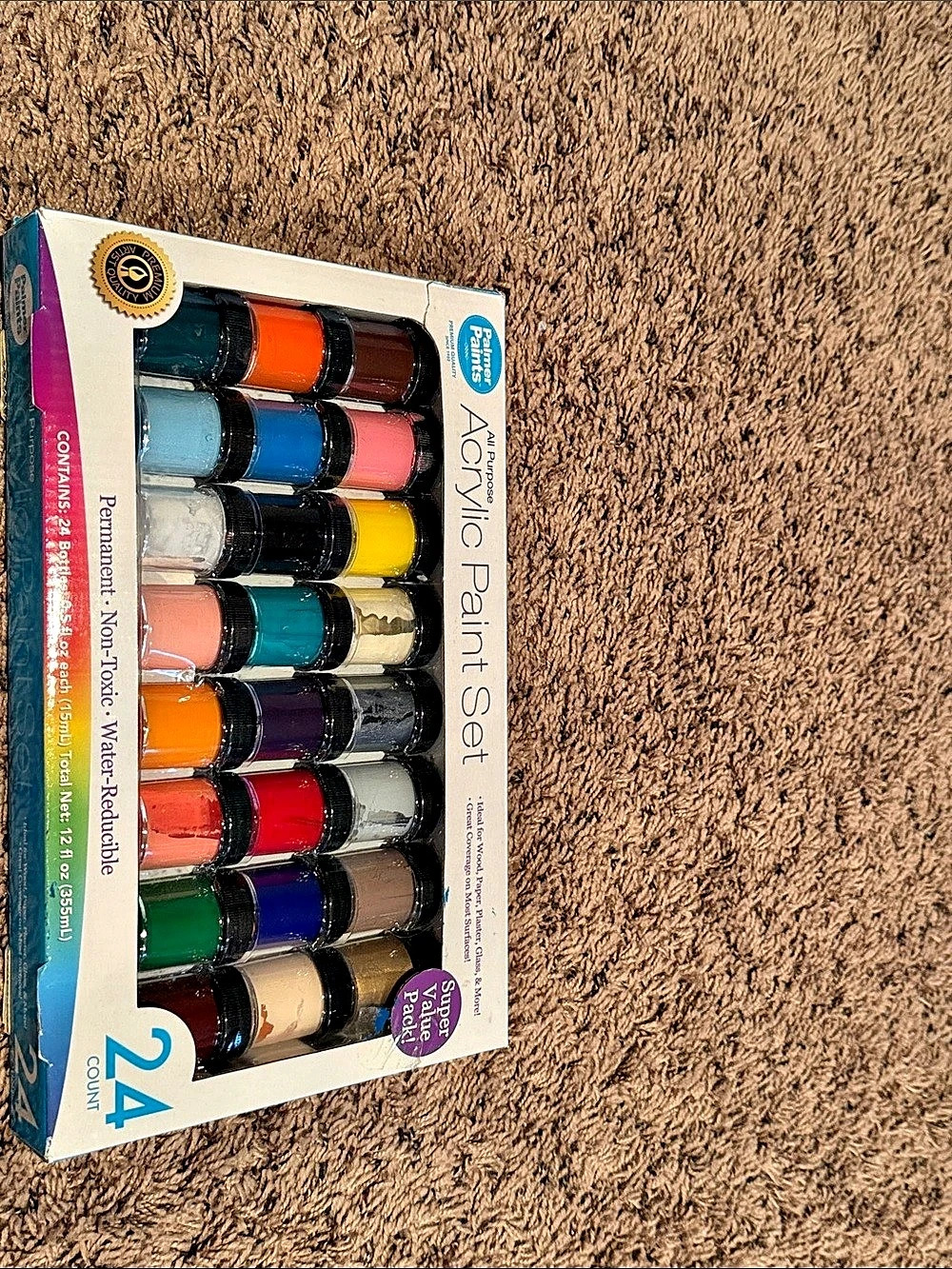 Melissa & Doug Acrylic Paint Set 24-Count Multicolor Paint Set